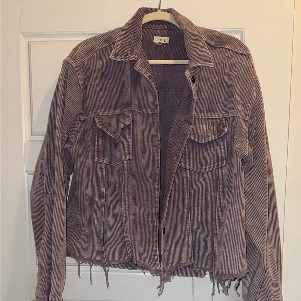 POL Corduroy Jean Jacket - Brown